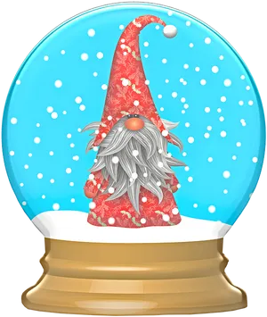 Winter Gnome Snow Globe.png PNG