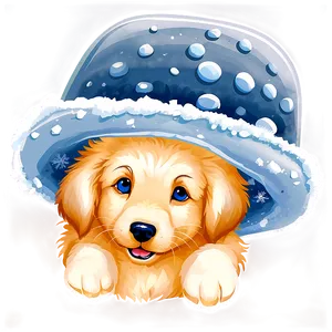 Winter Golden Retriever Puppy PNG 06252024