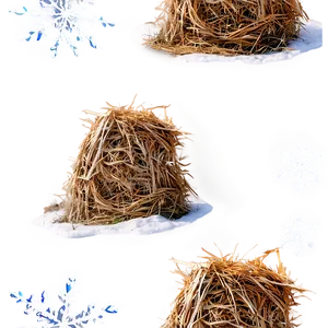 Winter Hay Stack PNG 06122024