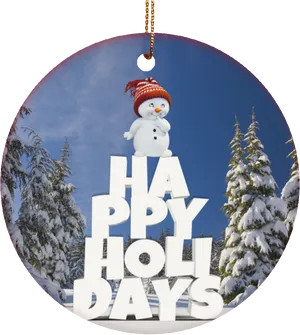 Winter Holiday Ornament Snowman PNG