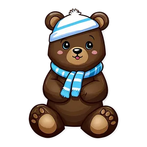 Winter Kawaii Bear Png Mdl18 PNG image