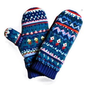 Winter Mittens Pair PNG 28