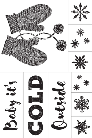 Winter Mittens Snowflakes Cold Graphic PNG image