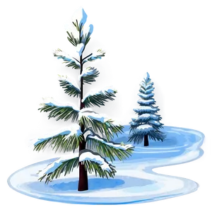 Winter Pine Tree Scene Png 06132024 PNG image