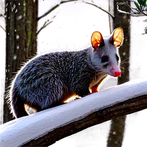Winter Possum Scene PNG 06112024 PNG