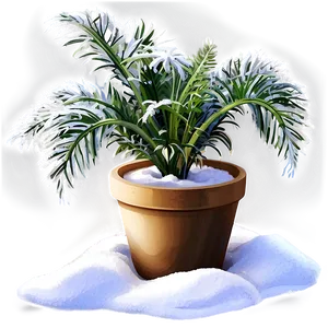 Winter Potted Plants PNG 40