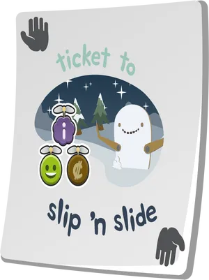 Winter Slipn Slide Event Ticket PNG image