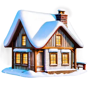 Winter Snow Cottage PNG Ink97 PNG