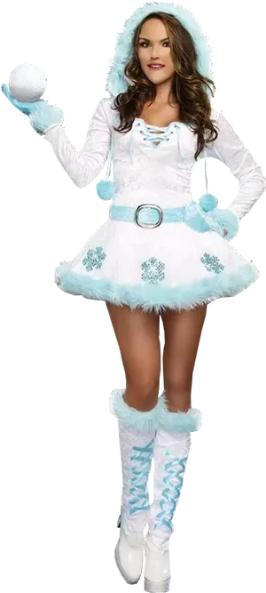 Winter Snow Queen Costume PNG