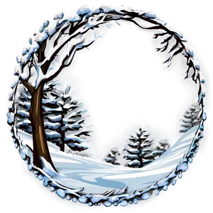 Winter Snow Wreath PNG 12