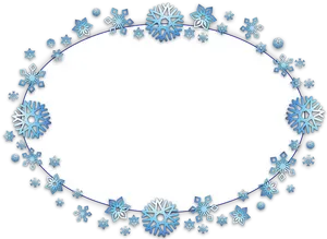 Winter Snowflake Oval Frame PNG image