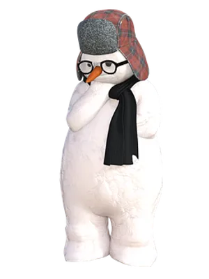 Winter Snowman Characterwith Hatand Scarf