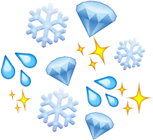 Winter Sparkle Emojis Collection PNG image