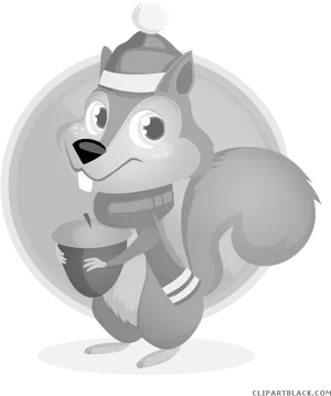 Winter Squirrel Cartoon Character