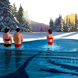 Winter Swimming Challenge Png Oxo18 PNG image