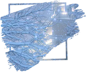 Winter Tree Photo Frame Overlay PNG image