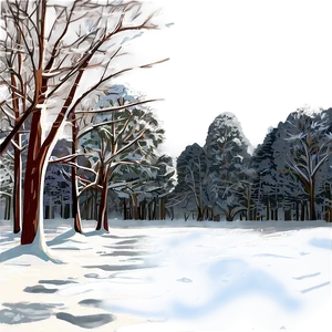 Winter Treeline Scene Png 06282024 PNG image