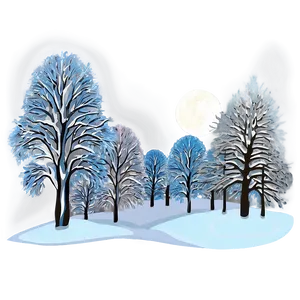 Winter Trees And Full Moon PNG 55 PNG