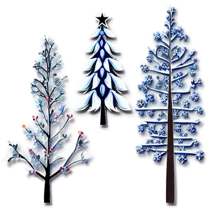 Winter Trees And Holiday Decorations PNG 06292024 PNG