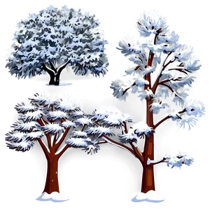 Winter Trees And Holiday Decorations PNG 7 PNG