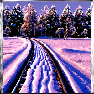 Winter Trees And Sleigh Tracks PNG 89 PNG