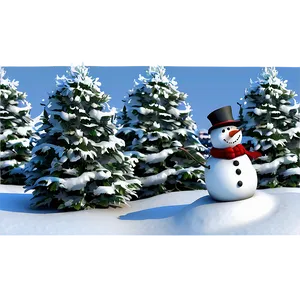 Winter Trees And Snowman PNG Vqw99 PNG