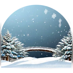 Winter Trees And Snowy Bridge PNG Ntv PNG