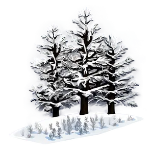 Winter Trees In Blizzard PNG Aaw PNG