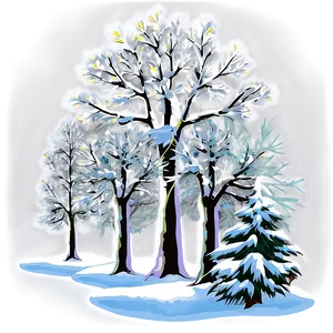 Winter Trees In Snow Png 25 PNG image