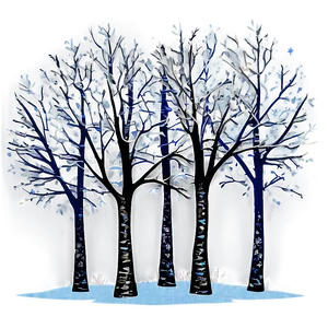 Winter Trees Under Starry Sky Png 06292024 PNG image