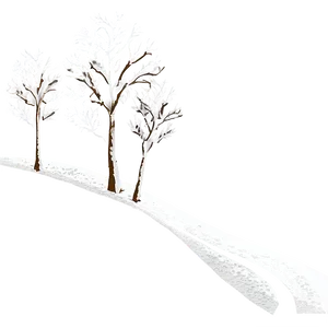 Winter Trees With Footprints In Snow PNG 06292024