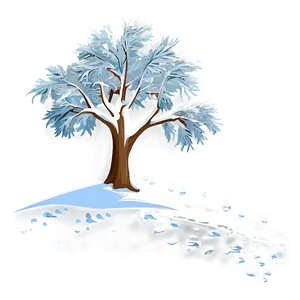 Winter Trees With Footprints In Snow PNG Onm52 PNG