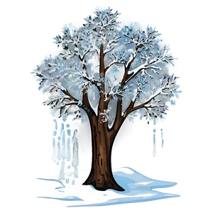 Winter Trees With Ice Crystals Png 06292024 PNG image