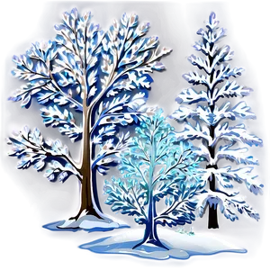 Winter Trees With Ice Crystals Png Xrq PNG image