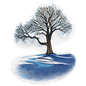 Winter Trees With Snowy Bench PNG 06292024 PNG