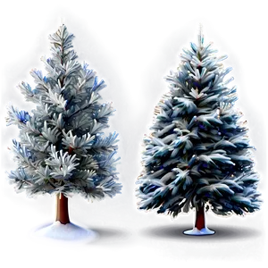 Winter Trees With Sparkling Lights PNG Ddb PNG
