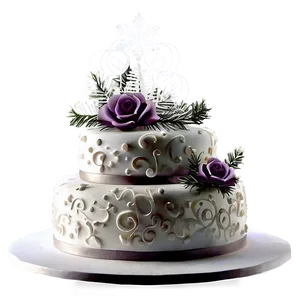 Winter Wedding Cake PNG 06122024