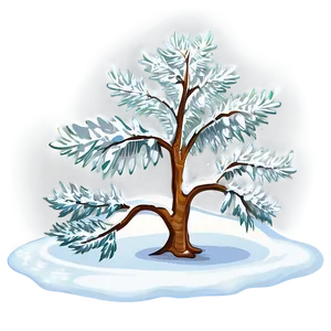 Winter White Tree Image PNG 92