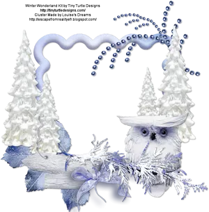 Winter Wonderland Owl Scene PNG image