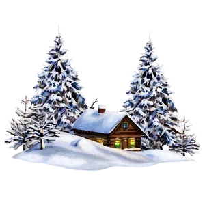 Winter Wonderland Scene PNG 05032024