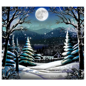 Winter Wonderland Scene PNG 76