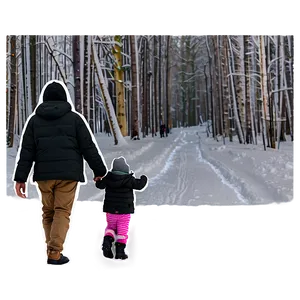 Winter Wonderland Walking PNG Dts63