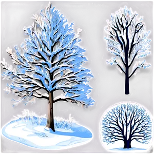 Wintery Snow Trees PNG 37