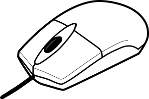 Wired Computer Mouse Line Art PNG