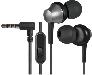 Wired In Ear Headphoneswith Microphone PNG
