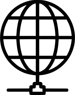 Wireframe Globe Icon PNG image