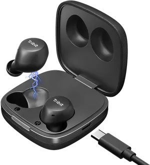 Wireless Earbuds Charging Caseand U S B C Cable PNG