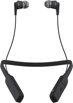 Wireless Earbuds Neckband Design PNG image