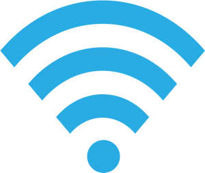 Wireless Signal Icon_ Blue Background