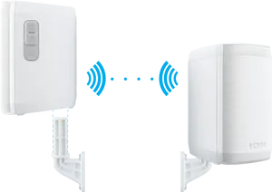 Wireless Speaker Connection Illustration PNG image
